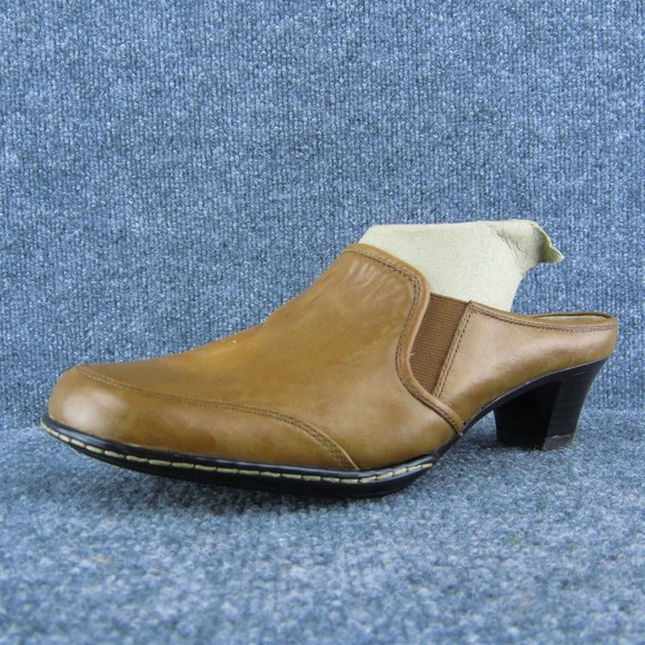 M. Patrick Korbin Women Mule Heel Shoes Brown Leather Size 8.5 Medium‎ - Picture 1 of 9